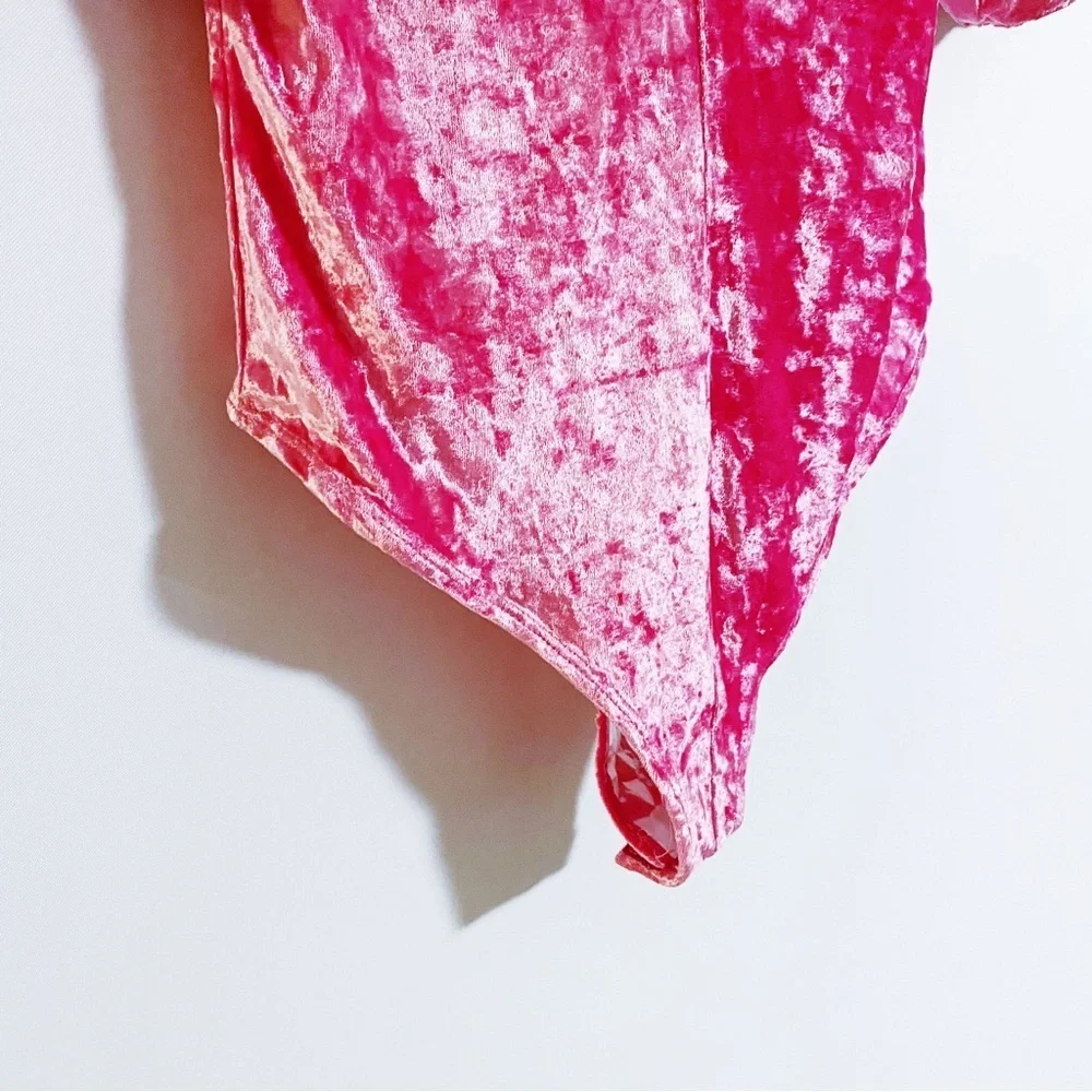 Free People Intimately - Pink Velvet Bodysuit